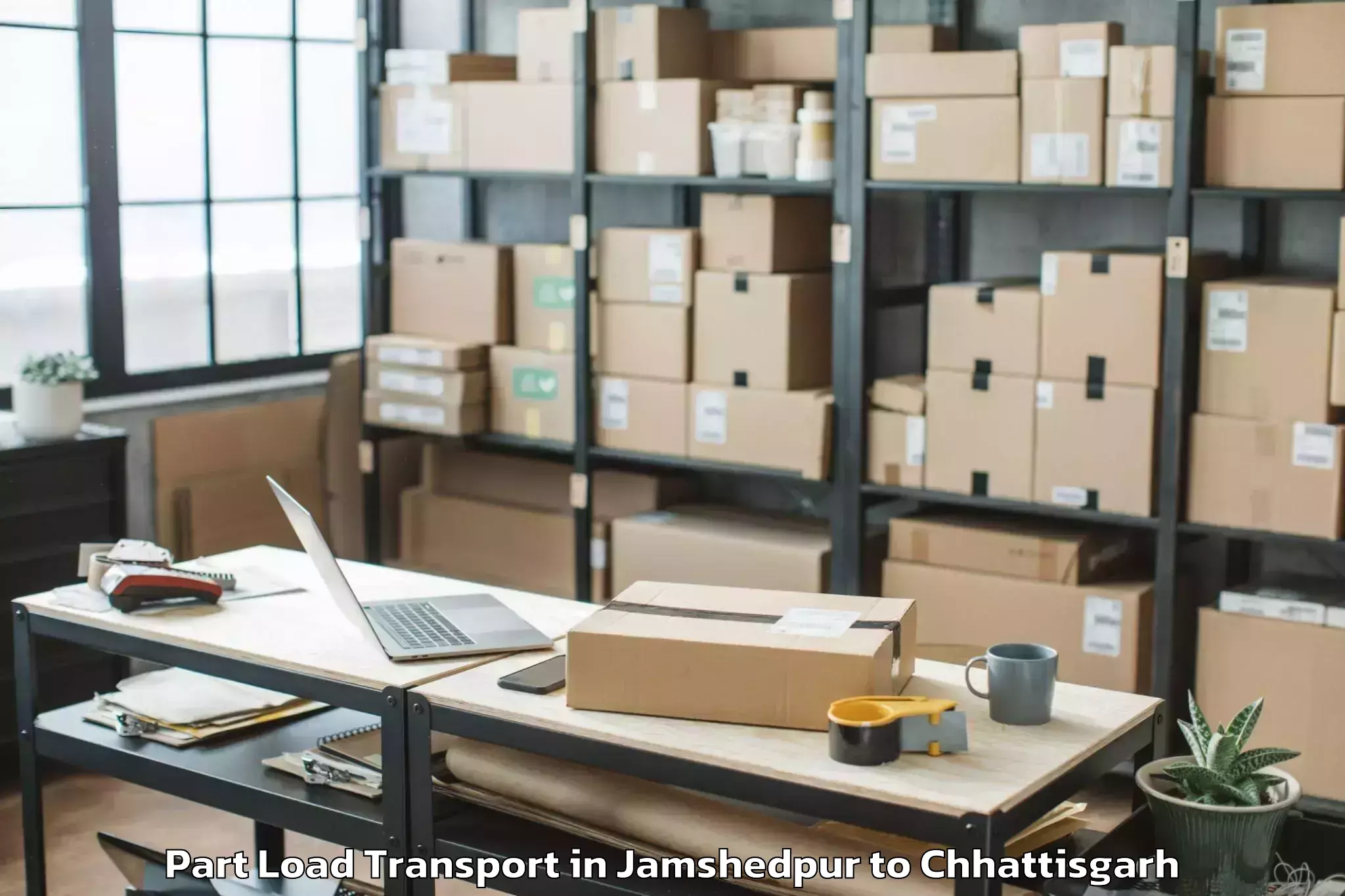 Book Your Jamshedpur to Kalinga University Raipur Part Load Transport Today